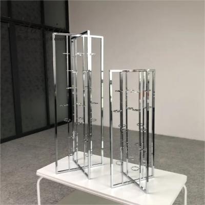 China Hot Sale Metal Candlestick Holder Stand Silver Flower Stand Wedding Decoration Tall Metal Candle Stand for sale