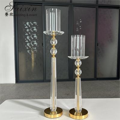 China New Design Set Gold Candle Holder Stand Metal Wedding Decoration Supplies Centerpieces for sale