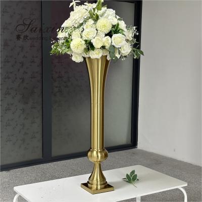 China Tall Gold Vases For Wedding Centerpieces Decor 98CM for sale