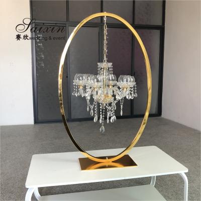 China ZT-407V Wholesale event decoration oval support crystal chandelier centerpieces for sale