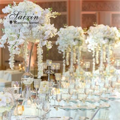 China Small Crystal Flower Vase Clear For Flowers Wedding Centerpieces 90CM for sale