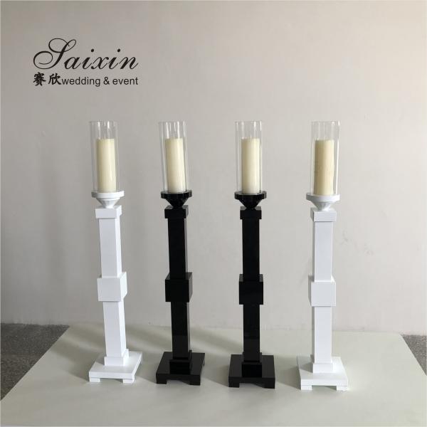 Quality New design single pillar crystal candlesticks for wedding party decoration for sale