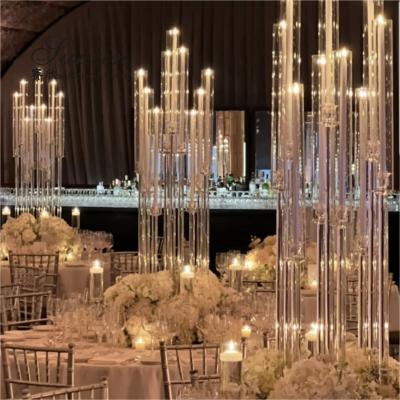 China Hot sale crystal glass candelabra table centerpieces for wedding event decoration wedding for sale
