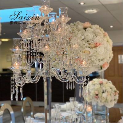 China ZT-183 Gorgeous 17 arms wedding decor large candelabra votive candle holders for sale