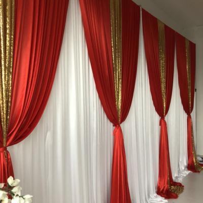 China New Design Wedding Backdrop Party Decoration Curtains Cross Valance High Quality Wedding Backdrop en venta