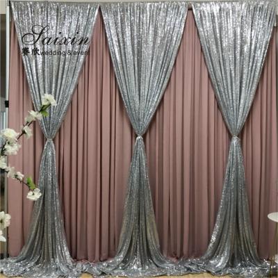 China SX-388 Wholesale drape cloth curtains valance for wedding stage backdrop en venta