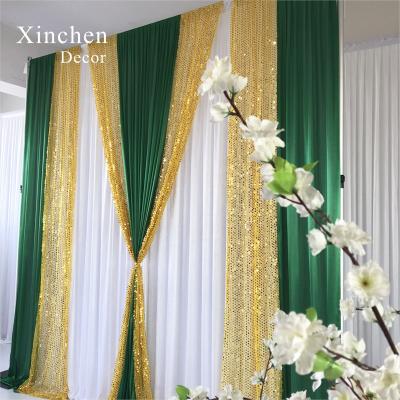 中国 Wholesale custom color ice silk drape cloth curtains valance for events decoration 販売のため