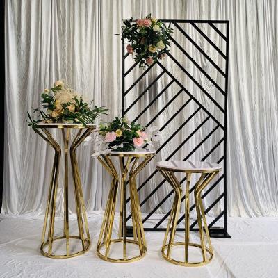 China European wedding stage decoration style stainless steel cake stand set for sale
