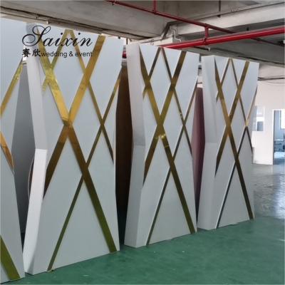Κίνα Unique new  wedding furniture  white acrylic stand with gold design white background wedding hall decoratios προς πώληση