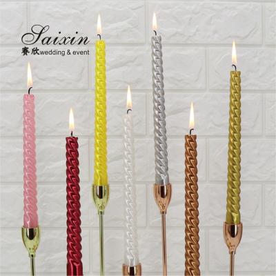 China ZT-C012 High Quality Non Drip Taper Candle Handmade Custom Long Stick Flameless Pillar Candle For Party en venta