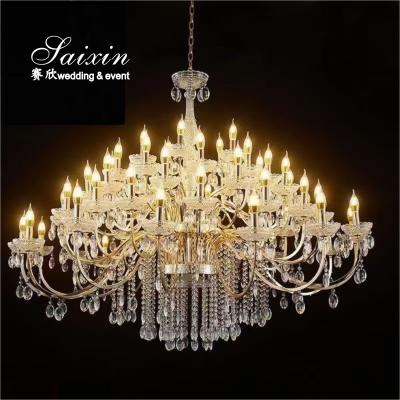 China Factory Wholesale Large Metal Crystal Chandeliers For Wedding Decoration for sale
