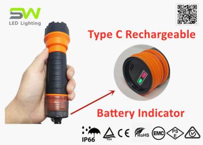 China Robust IP66 5W LED Rechargeable Flashlight With SOS Mode for sale
