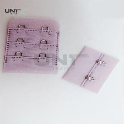 China 3.5cm Width Garments Accessories Purple Color Non Slip 3*2 Hook Bra Extensions For Underwear Bra for sale