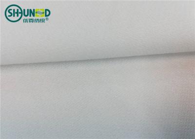 China White Polyester Woven Fusible Interlining / Twill Woven Fusible Interfacing Fabric for sale