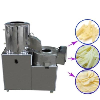China 100kg commercial potato peeling cutting machine french fries cutter potato chips slicer à venda