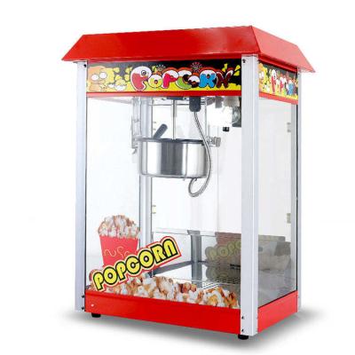 Chine Machine à pop-corn avec bouilloire de 8 oz, cinéma vintage Machine à pop-corn commerciale avec lumière intérieure - rouge à vendre