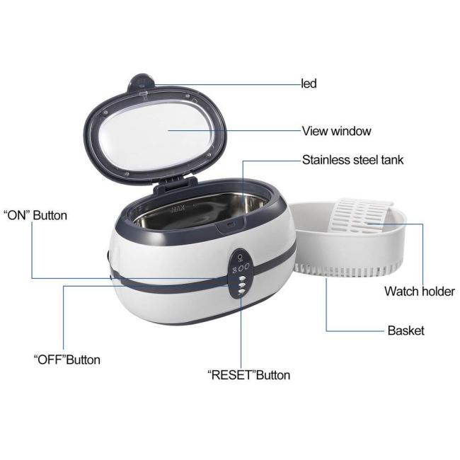 VGT-800 Washing Jewelry Glasses Watch Ring Ultrasonic Dentures Cleaner Aligner Retainer Ultrasonic Denture Cleaner