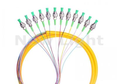 China Simplex Single Mode Fiber Optic Jumper Cables FC UPC 12 Core Fanout Fiber Optic Pigtail for sale