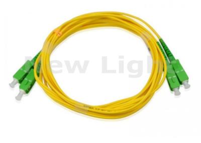 China Cordón de remiendo del SC APC de FTTH, cable de fribra óptica del duplex del solo modo de 2.0m m/de 3.0m m en venta