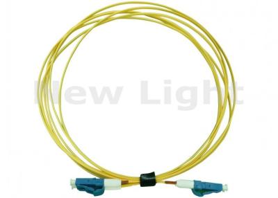 China Cordón de remiendo amarillo de la fibra del LC LC, material del PVC cable de fribra óptica del simplex de 3 metros en venta
