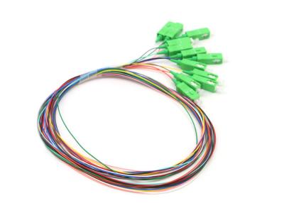 China 12 Colors 0.9mm SC / APC Connector Single Mode Fiber Optical Pigtail for sale