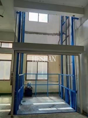 China Heavy Duty 4 Post Steel Cargo Lift Elevator Platform Hydraulic For Warehouse for sale