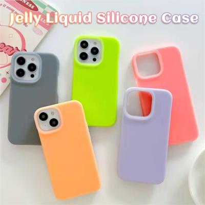 China Mobile Shockproof Cell Phone Back Cover Jelly Liquid Silicone Case For Iphone 14 / 14pro / 14 Pro Max / 13 / 13pro for sale