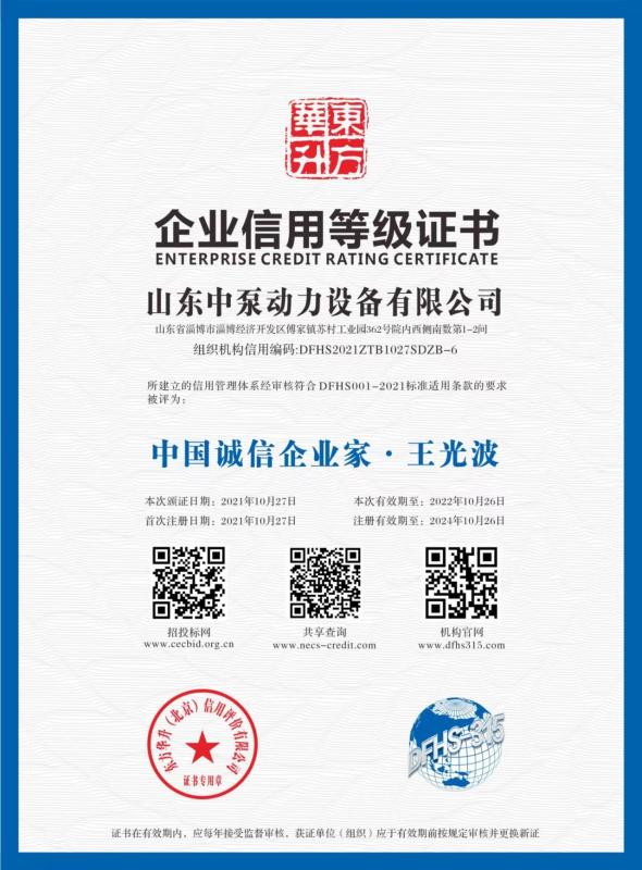  - Shandong Zhongpump Power Equipment Co., Ltd.