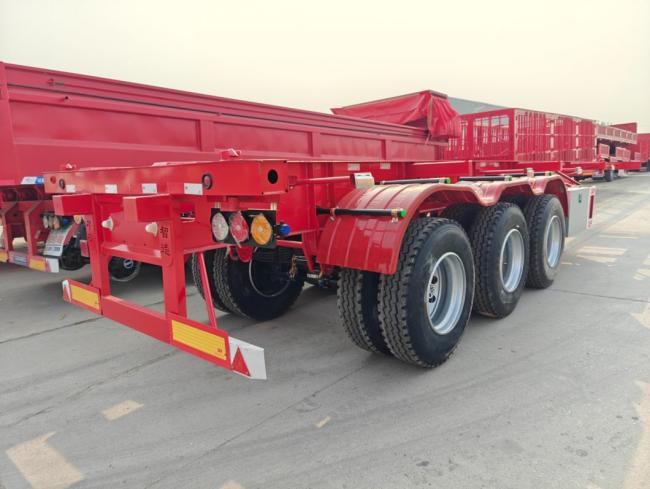 High Quality 25t 30t 40t 20FT 40FT 3 Axle Skeleton Container Truck Semi Trailer for Sale
