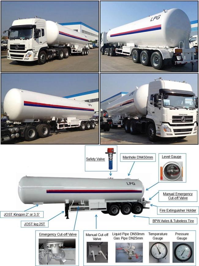 40000 45000 Liters Gas Water Tank Truck Trailer Fuel Tanker Trailers Gasoline Oil Tank Trailer for Sale