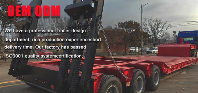 China Cheap 3 Axles Low Bed Trailer Transport Heavy Machine