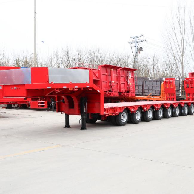 Tri Axle Used Lowboy Trailers for Sale Rgn 60ton Lowboy Excavator Trailer for Sale
