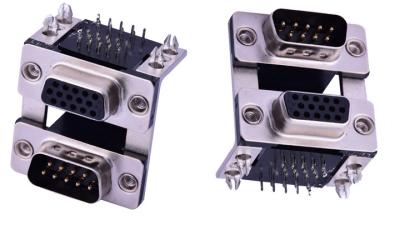 China Female D Sub Connector 9PIN Public Seat Combination Type Insulation Resistance for sale