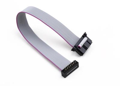China 2 * 07 Ways IDC / DIP Flat Ribbon Cable Assembly With Butterfly Hook for sale