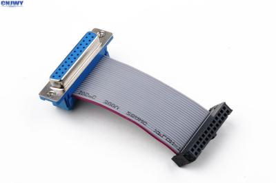 China D Sub 15 Ways Female 14 Pin Ribbon Cable , Custom 2mm Pitch Hard Disk Data Cable for sale