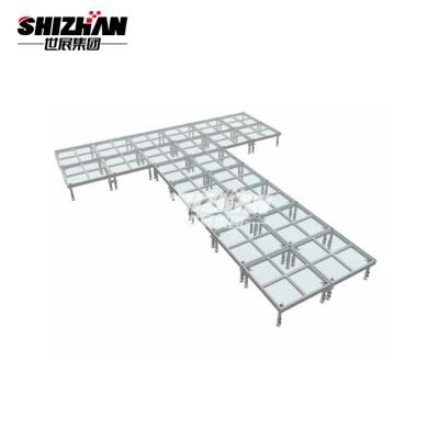 China Portable Outdoor Glass Floor Wedding Dance Stage 1m 2m 4m Length for sale