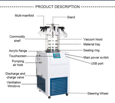 Китай Оборудование засыхания 950w сушильщика замораживания вакуума Lyophilizer лаборатории продается