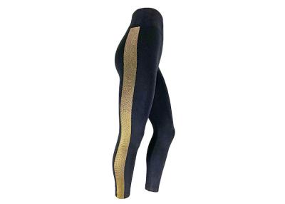 China High Waist Golden Side Panel Brushed Leggings Fleece Lined Legging for sale