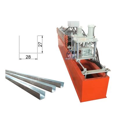 China 9 Rows Roller Station U Channel Roll Forming Machine 27*28 High Strength for sale