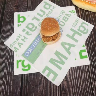 Chine Papier d'emballage imperméable de nourriture avec des feuilles d'enveloppe de Logo Offset Printing Wax Burger à vendre