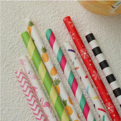 China Recyclable Bulk Striped Paper Straws For Decorate Colorful Beverage Packaging for sale