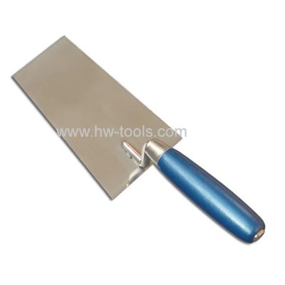 China Stainless steel bricklaying trowel with wooden handle for sale