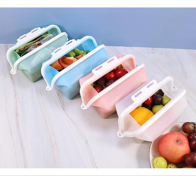 China Multicolor Silicone Zip Lock Reusable , Practical Silicone Containers For Freezer for sale