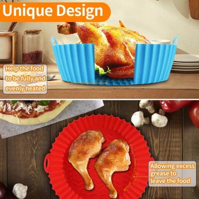 China Odorless Silicone Airfryer Liners Leakproof , Nontoxic Silicone Trays For Air Fryer for sale