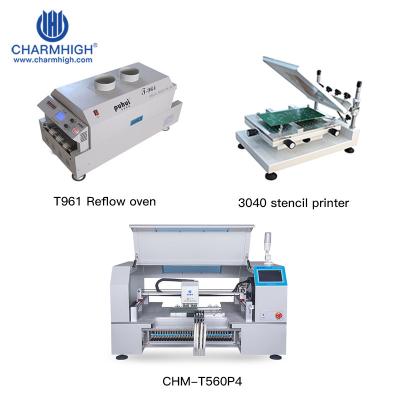 China CHM-T560P4 730mm PCB With vision system Manufacturing Line , PCB Reflow Oven Closed Loop Control charmhihg in china for sale