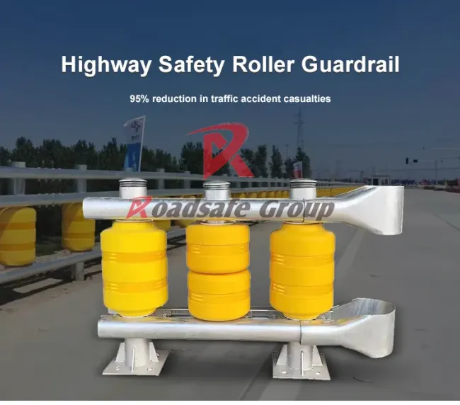 Philippines Hot Sales Traffic Safety EVA Roller Guardrail Highway Anti-Crash Barrier