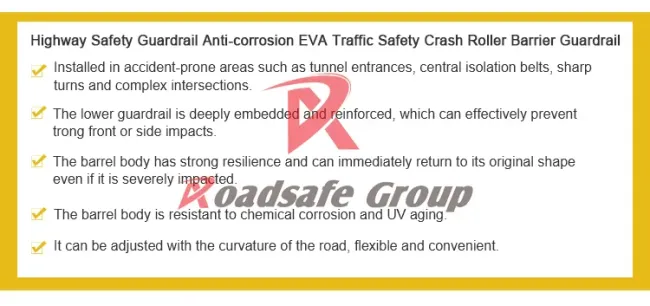 Philippines Hot Sales Traffic Safety EVA Roller Guardrail Highway Anti-Crash Barrier