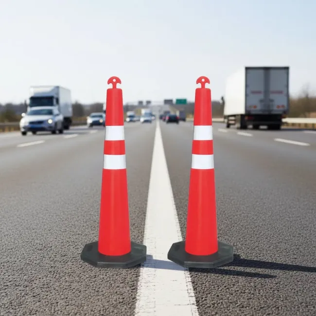 1100mm Cone Barrier T-Top Road Safety Warning Traffic Lane Diviner Post Delineator