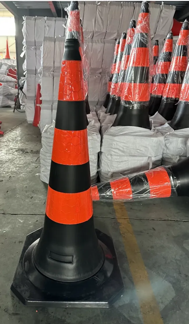 100cm Traffic Cones Israel PE Rubber Black Orange Warning Reflective Road Cones