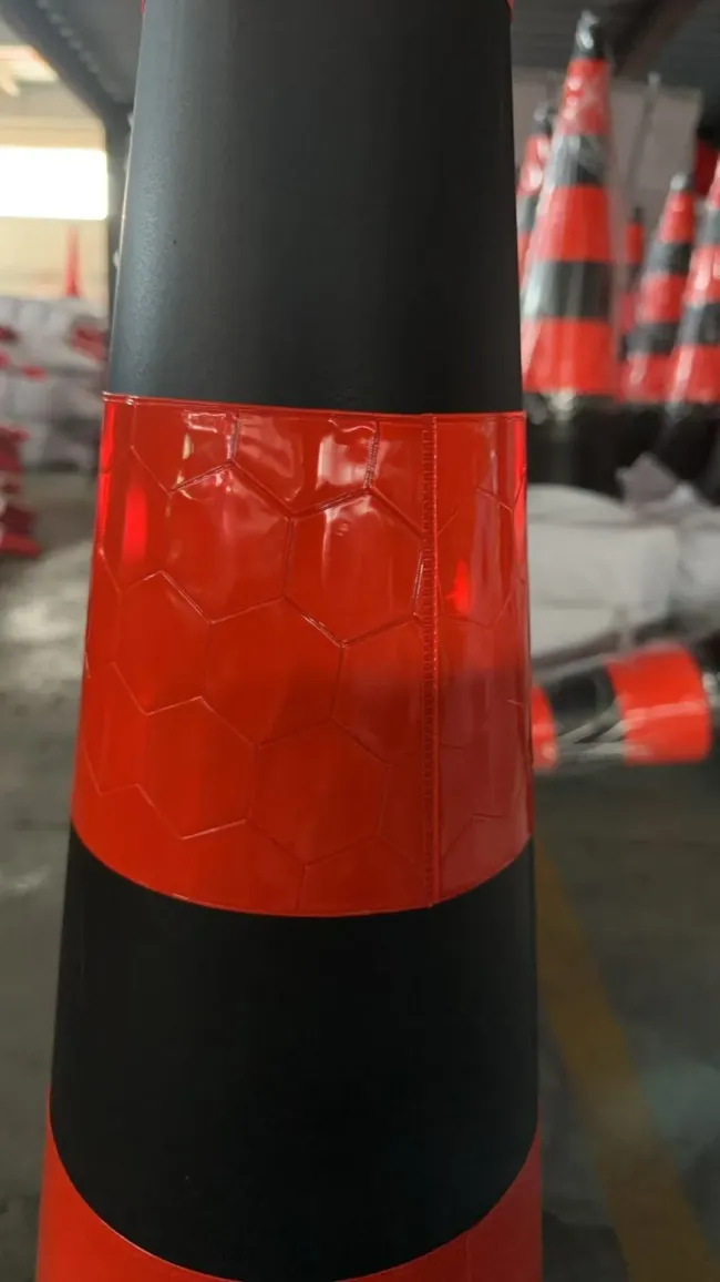 100cm Traffic Cones Israel PE Rubber Black Orange Warning Reflective Road Cones